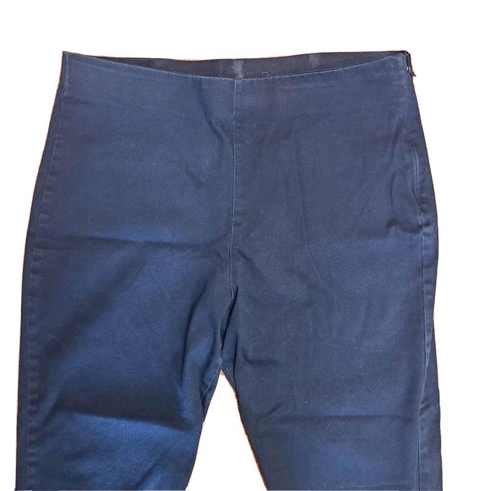 Old Navy Pants Womens 16 Blue Stretch Waist Size Zip Zipper Ankle Career Office - Picture 2 of 7